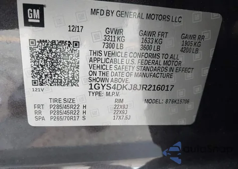 2018 Cadillac Escalade Platinum z USA, uszkodzony, nr VIN 1GYS4DKJ8JR216017